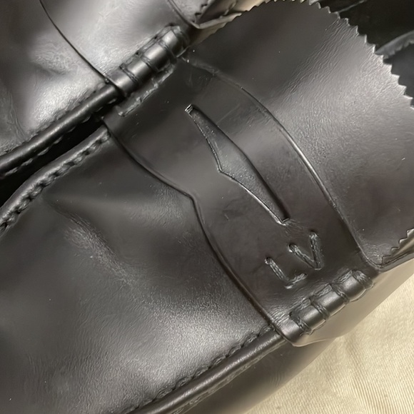 Black Louis Vuitton penny loafers size 7 1/2. Lightly worn, preteen condition. - Picture 8 of 8